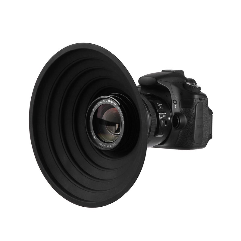STSEETOP Camera Lens Hood Collapsible Reversible Filter Thread Rubber Digital Hood DSLR Cap Shade (For 70-90mm Lens) - Image 5